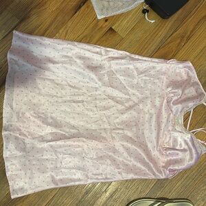Pink silky nightgown